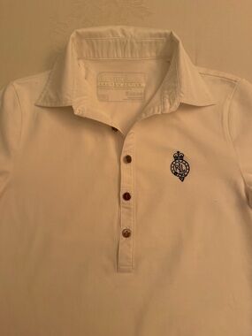 Ralph Lauren Cream Polo with Navy Crest